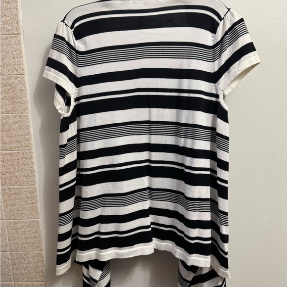 Eight Eight Eight Open front Cardigan 100% Cotton Black White Women’s Size XL - Picture 2 of 4